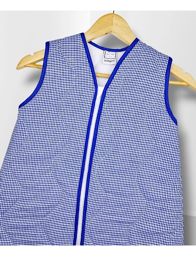 Großer Kinderschlafsack (sommer) - Kobalt kariert