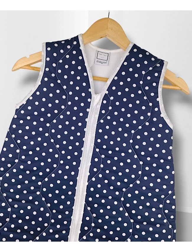 Großer Kinderschlafsack (winter) - Tupfen Navy